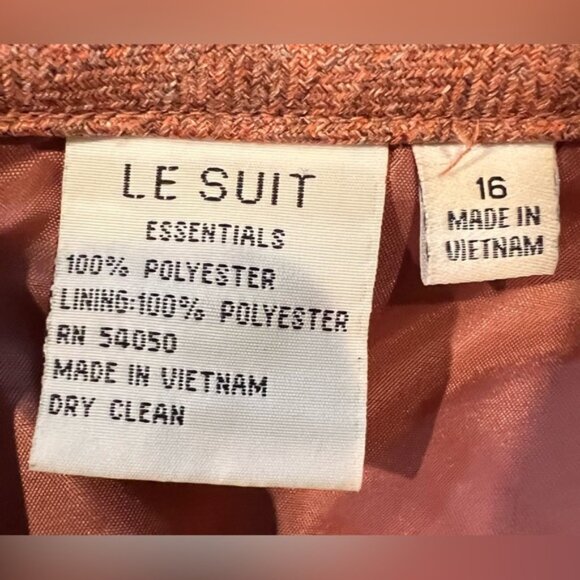 Le Suit size 16 rust tweed pleated around hemline skirt suit Fall - Picture 11 of 13